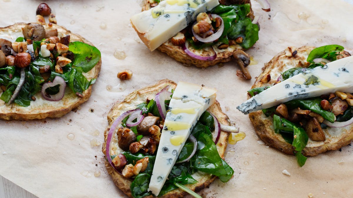 Baked celery root with gorgonzola