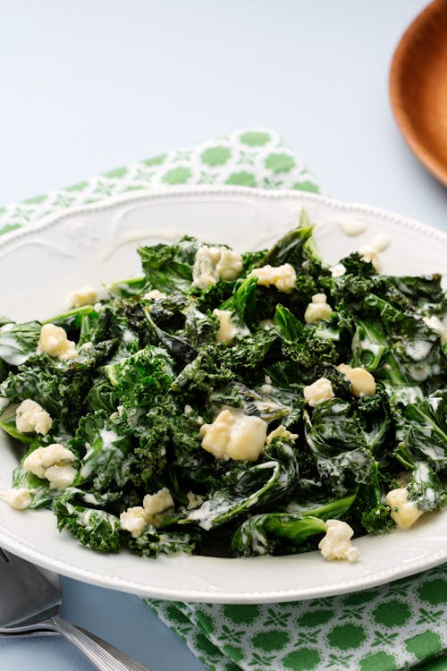 Warm keto kale salad