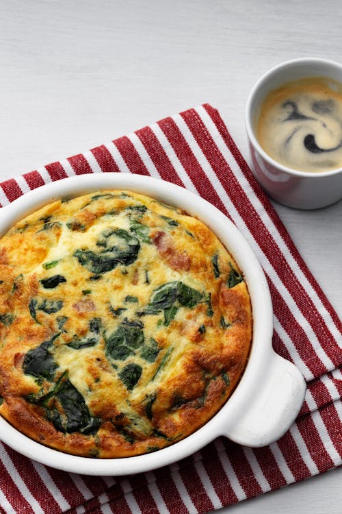 Keto frittata with fresh spinach