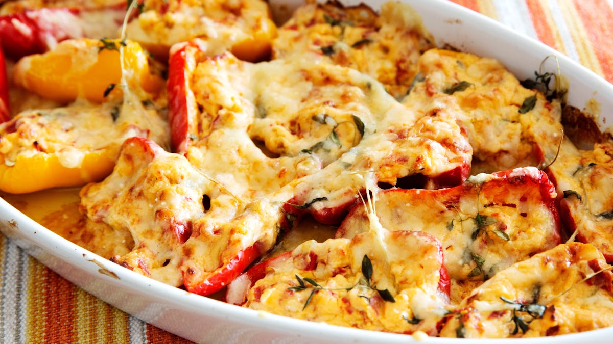 Baked mini bell peppers