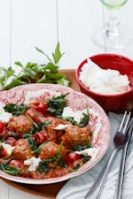 Italian keto meatballs with mozzarella cheese