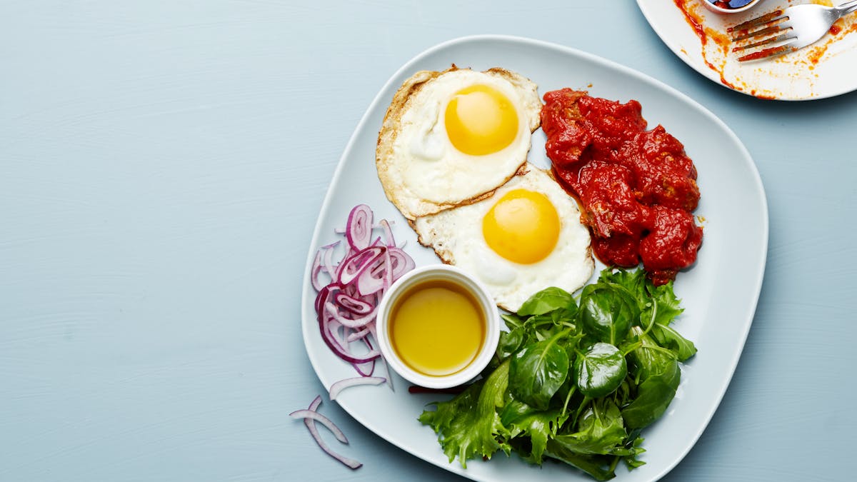 Keto mackerel and egg plate