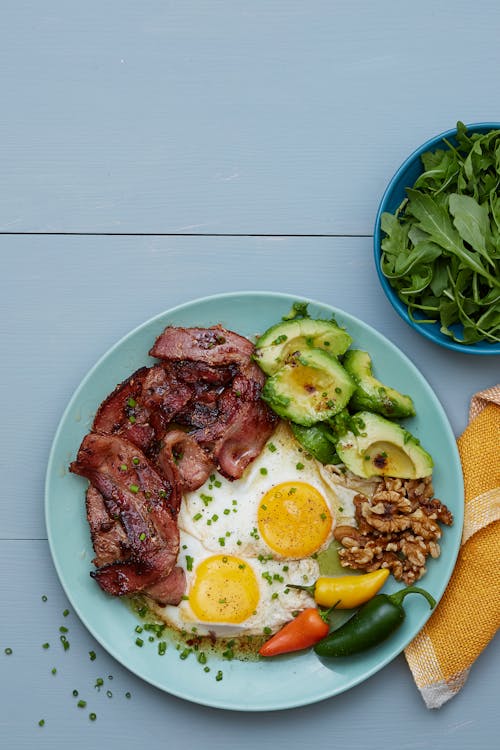 Keto bacon and eggs plate