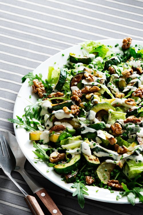 Keto zucchini and walnut salad