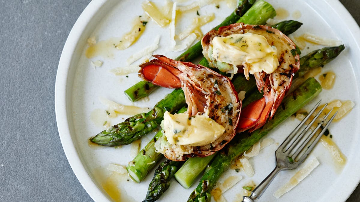 Grilled lobster tail with tarragon butter