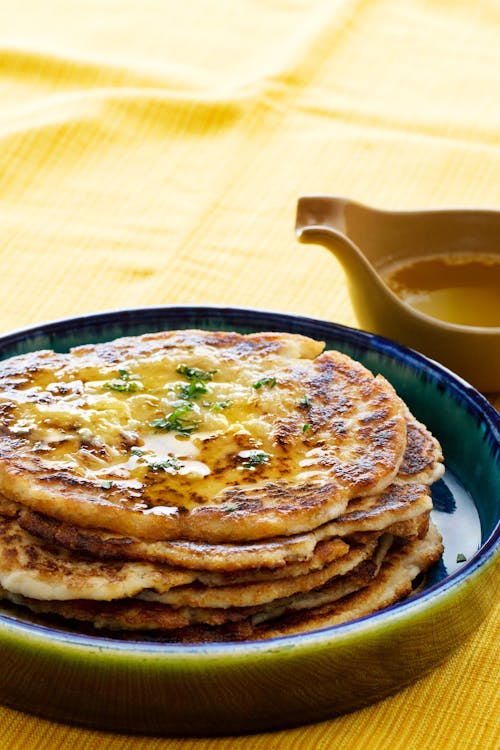 Keto naan bread with melted garlic butter