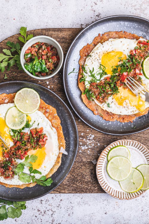 Keto huevos rancheros with cheese 'tortillas'
