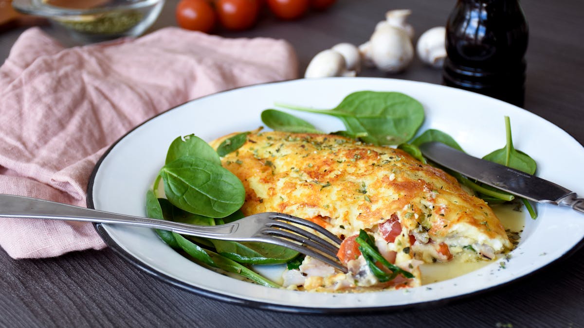 Jill's cheese-crusted keto omelet