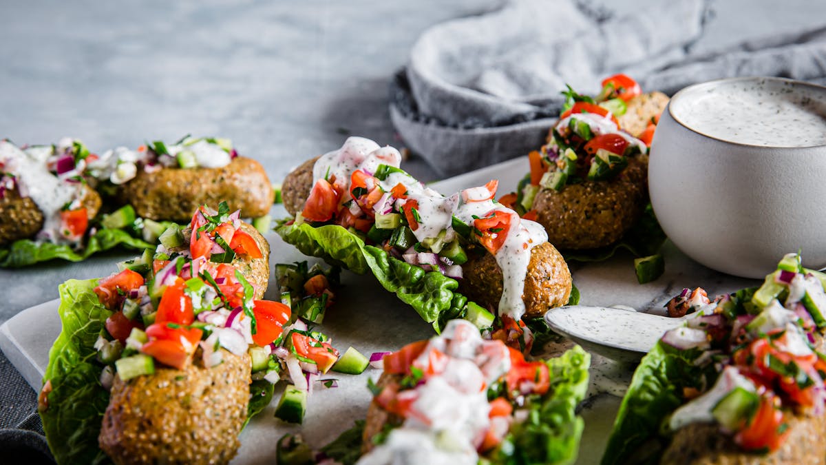Keto vegan kebab wraps with garlic sauce