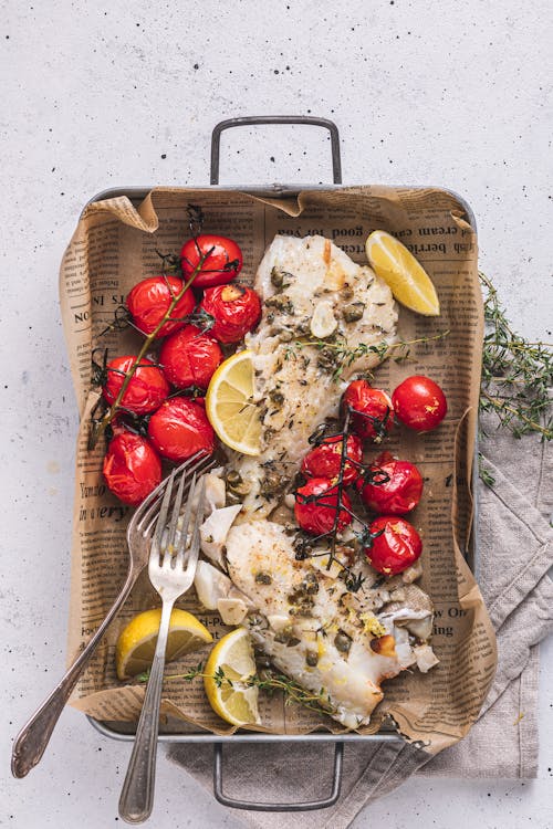 Mediterranean roasted cod