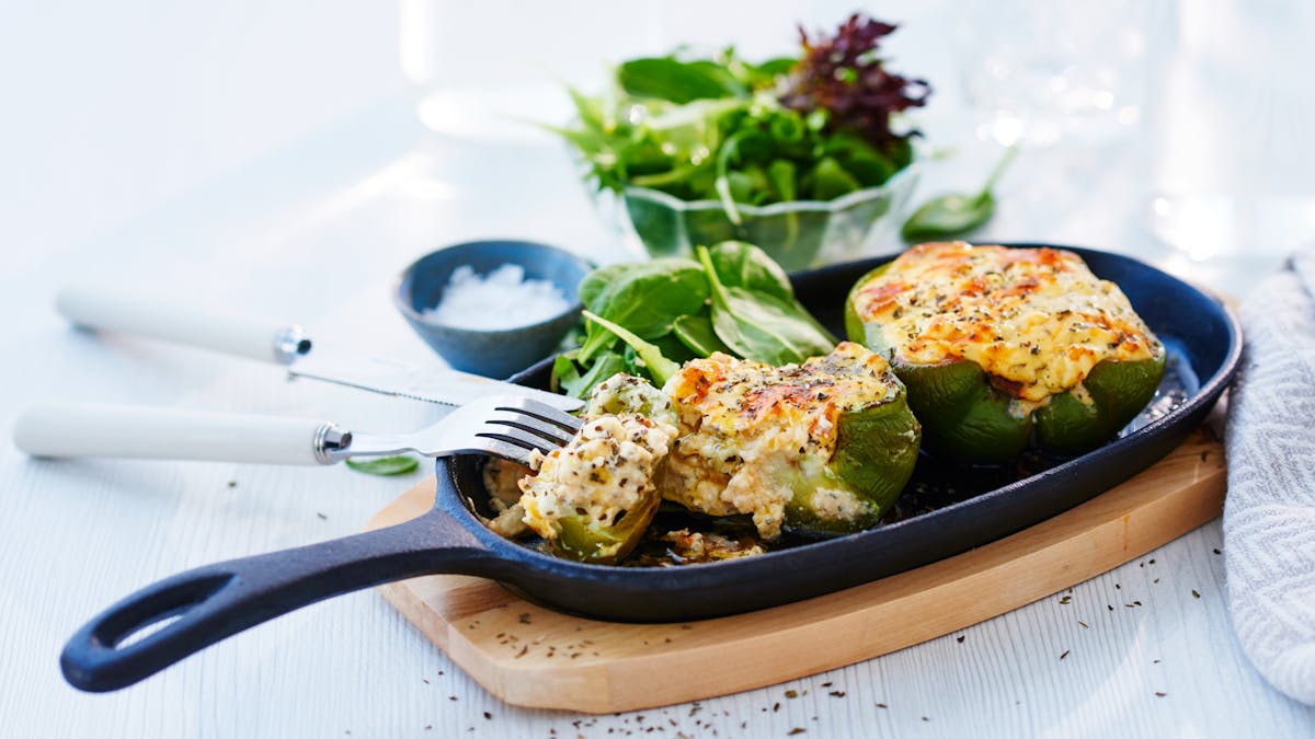 Feta cheese stuffed bell peppers