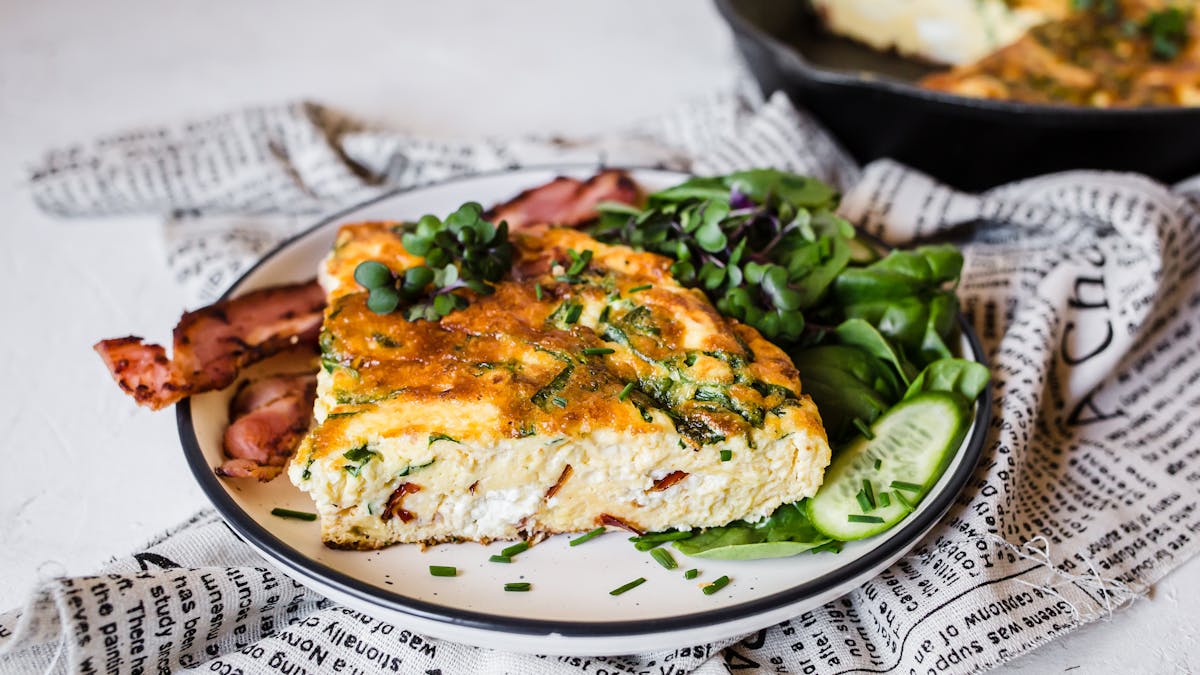 Three cheese keto frittata